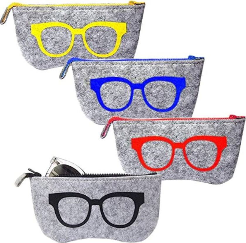 4 stk Myke Brilleetui Filtetui med Glidelås C