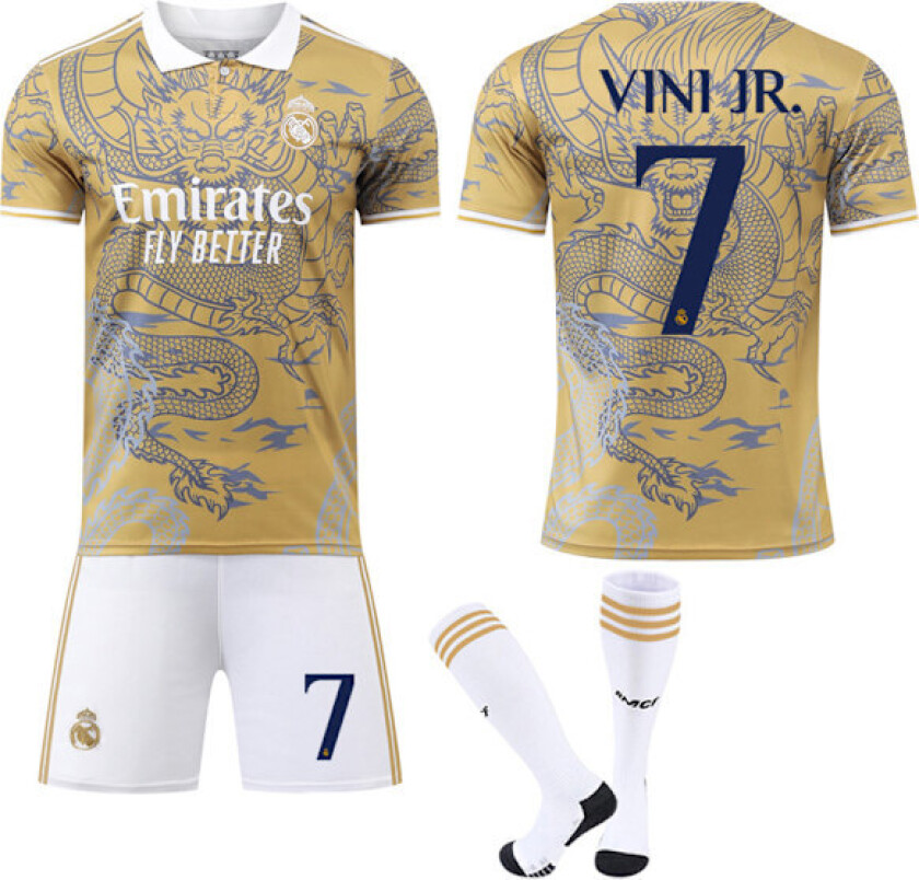 Real Madrid Spesialutgave Fotballdrakt for Barn og Voksne 2024-2025 med Strømper Nr. 7 VINI JR 24