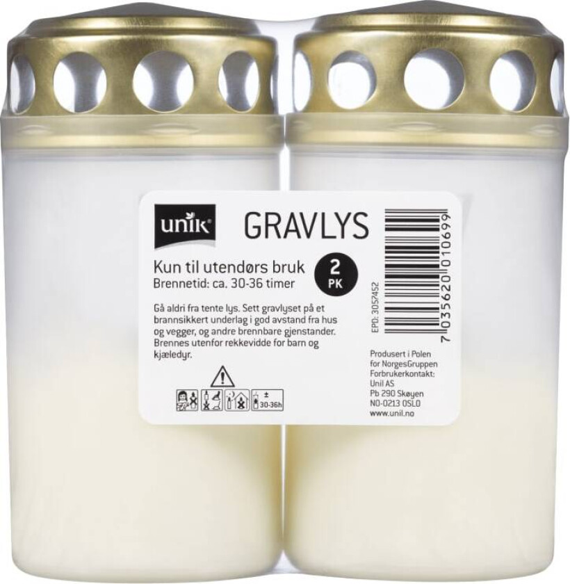 Gravlykt m/Lokk 36t 2pk