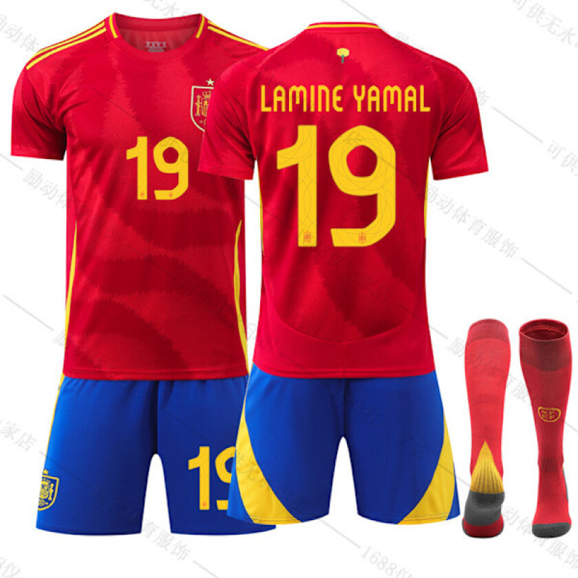 Mub - 2024 Spania Hjemme Fotballdrakt 19 YAMAL 26 19 YAMAL 19 YAMAL 19 YAMAL 26