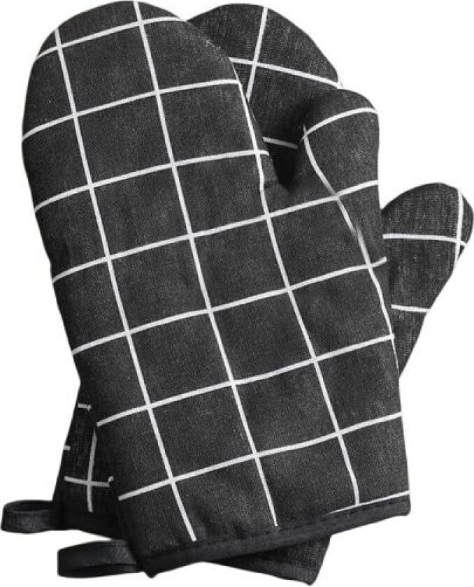 (2-delt sett, svart) Ovnshansker og grytekluter Grillhansker-Ovnshansker