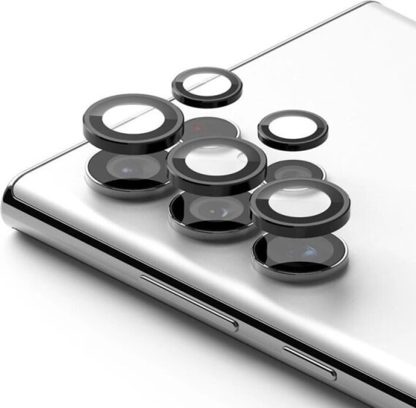 Svart Samsung S22 Ultra kameralinsedeksel Transparent one size