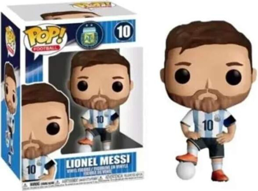 Funko Pop Soccer Stars Lionel Messi #10 Dekorasjon Ornament Actionfigur Samleobjekt Modell Leke
