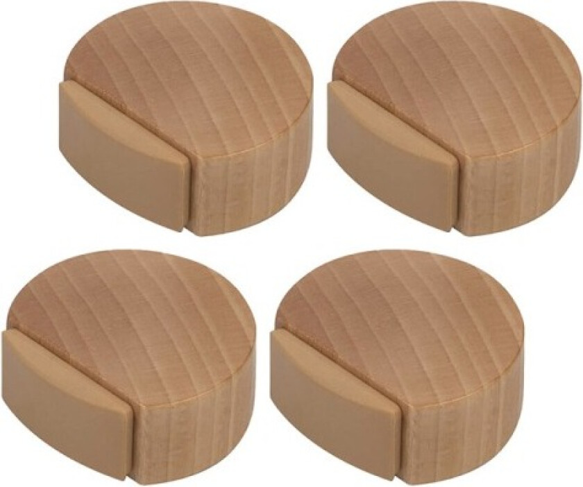 4 stk, dørstopper i tre, selvklebende dørstopper (naturlig eik)