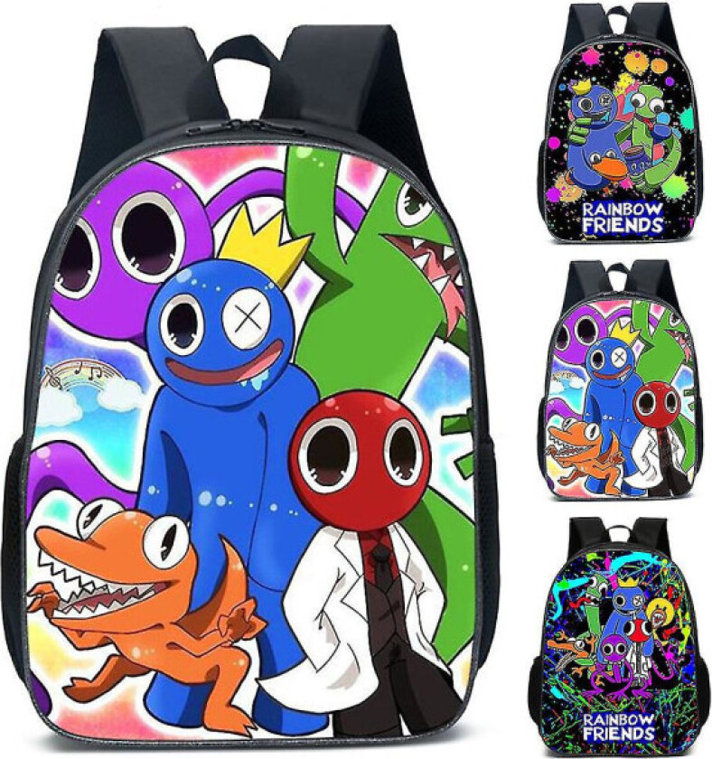 Rainbow Friends Ryggsekk Stor kapasitet Ryggsekk Skolesekker for barn Gutt Jente C