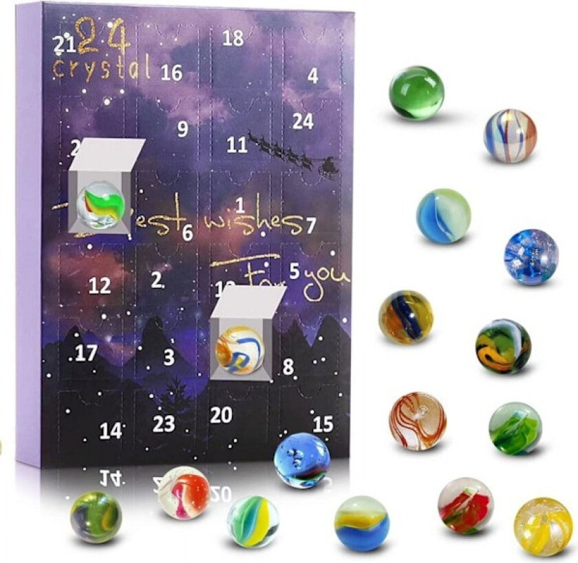 Adventskalender 2025 - 24 Dagers Naturstensboks, Malmmineraler & Steinsamlingsett for Barn & Voksne Style 2