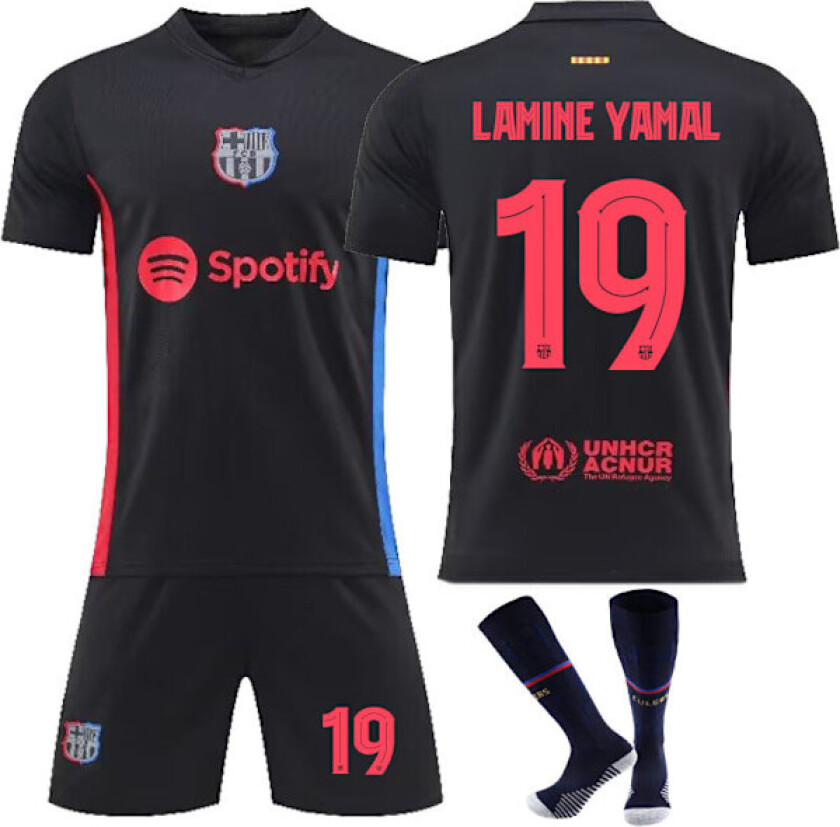 Barcelona Bortetrøye Nr. 19 Lamine Yamal Fotballdrakt Barn Fotballutstyr 24-25 22