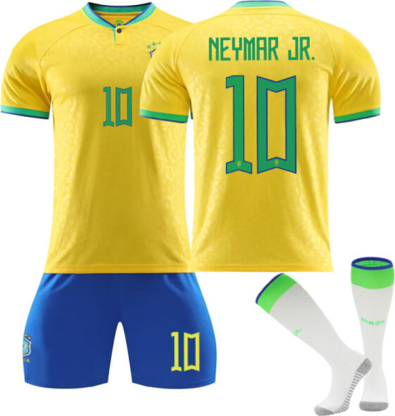 Brasil Hjem Fotballdrakt for barn nr 10 Neymar W 6-7years
