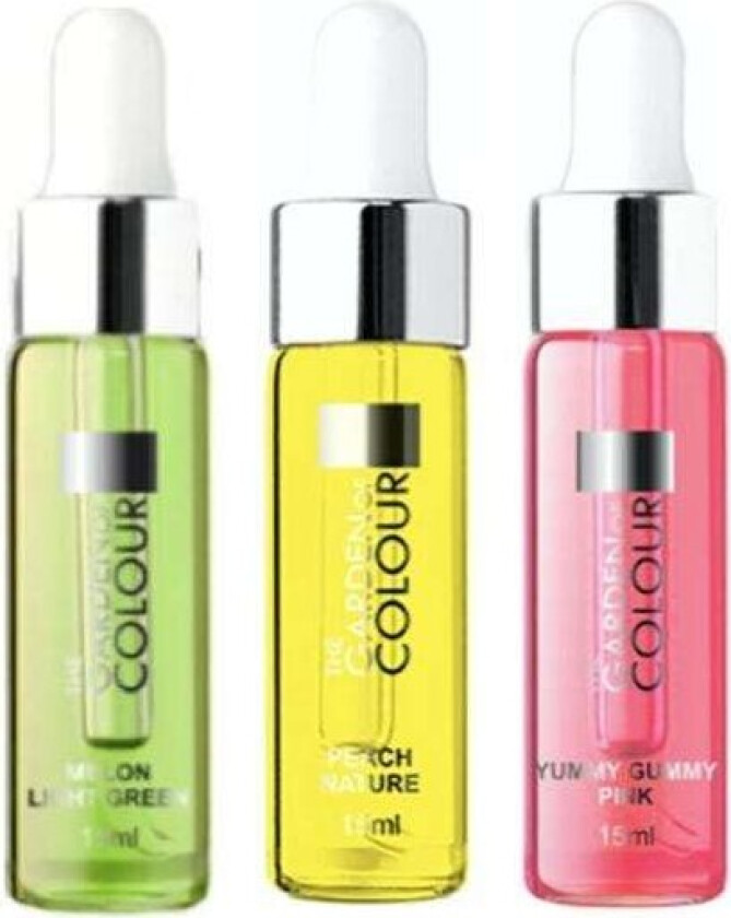 3-pakning - Cuticle oil - Melon, Tyggegummi, Fersken - 15ml Multicolor