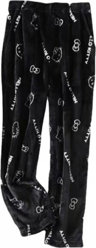 Bilde av Tegneserie HelloKitty Flanell Pyjamas Plysj og Tykk Isolasjon Pyjamas for Kvinner - Black - White M