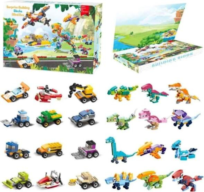Adventskalender Lekebiler & Dinosaurer - Julekalender 2024 flerfarget