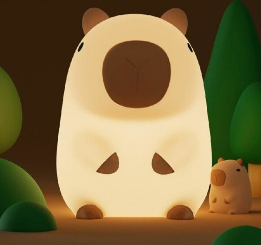 Søt Capybara nattlampe for barn - USB oppladbar - Perfekt gave til jenter, gutter, kvinner og menn