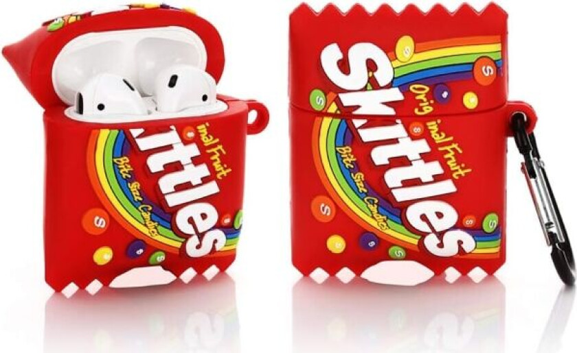 Søt deksel for Airpods 1、2 generasjon, 3D SK godteri design silikondeksel beskyttende støtsikre deksler med nøkkelring for Airpods ørepropper