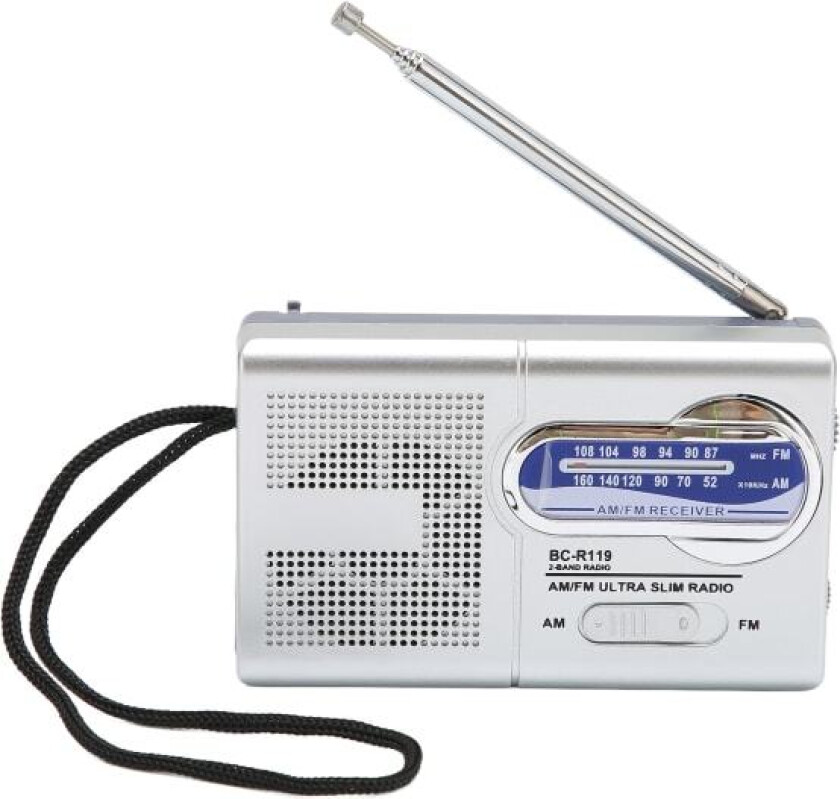 Bilde av Bærbar lommeradio AM/FM Multifunksjonell Klassisk Sølvgrå Batteridrevet Radio for Hjem Fotturer Sykling Reiser