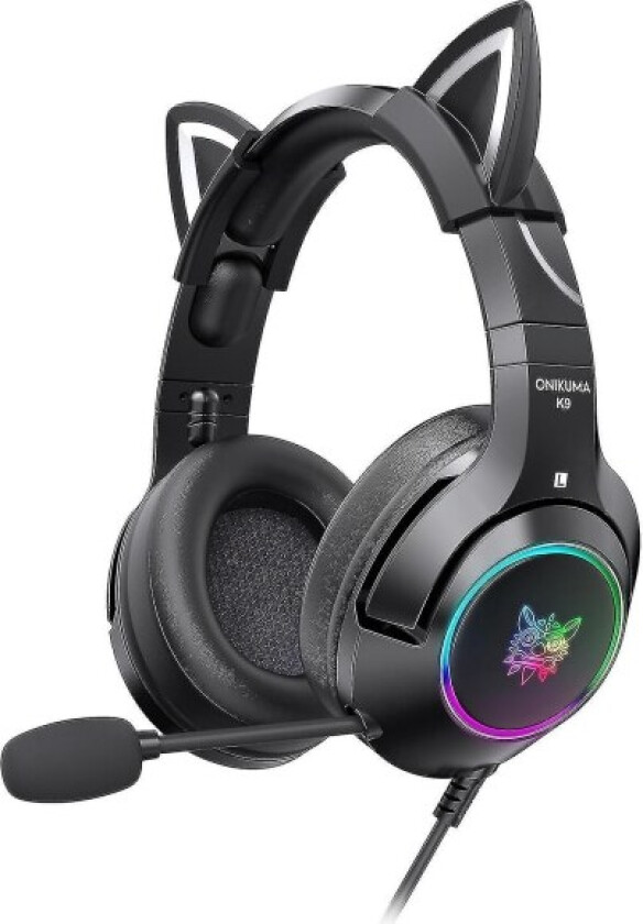 Gaming Headset med gelkattører, kompatibel med Xbox One, Ps4, Ps5, PC(Svart)