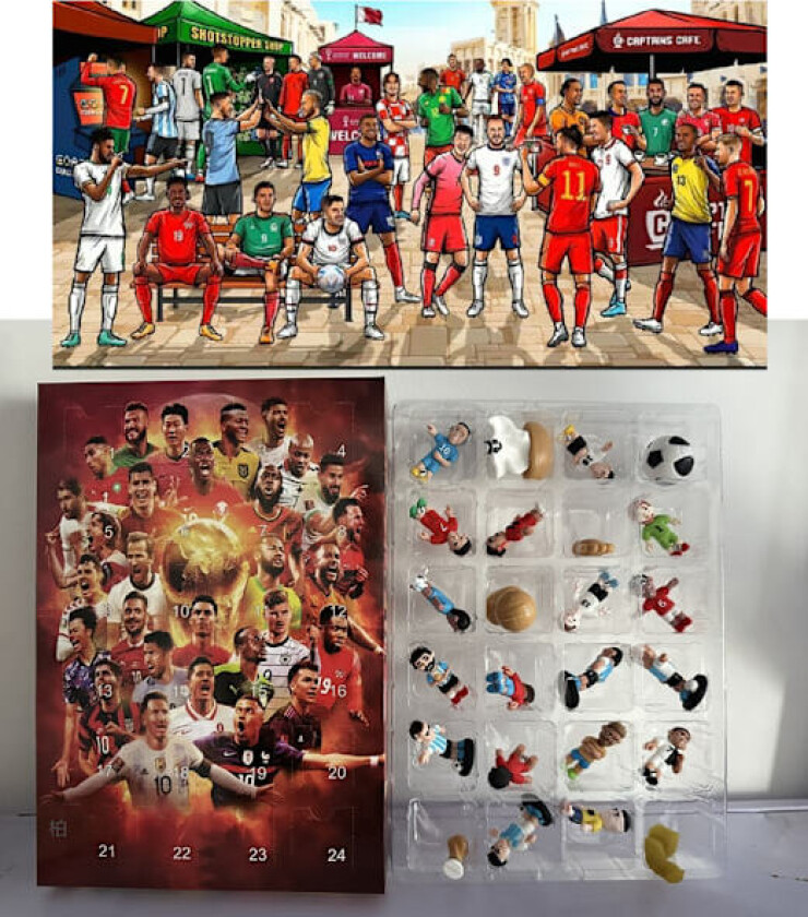 VM-kalender for VM 2024 - Julekalender med blinde bokser - Messi, Cairo, Mbappe, osv.