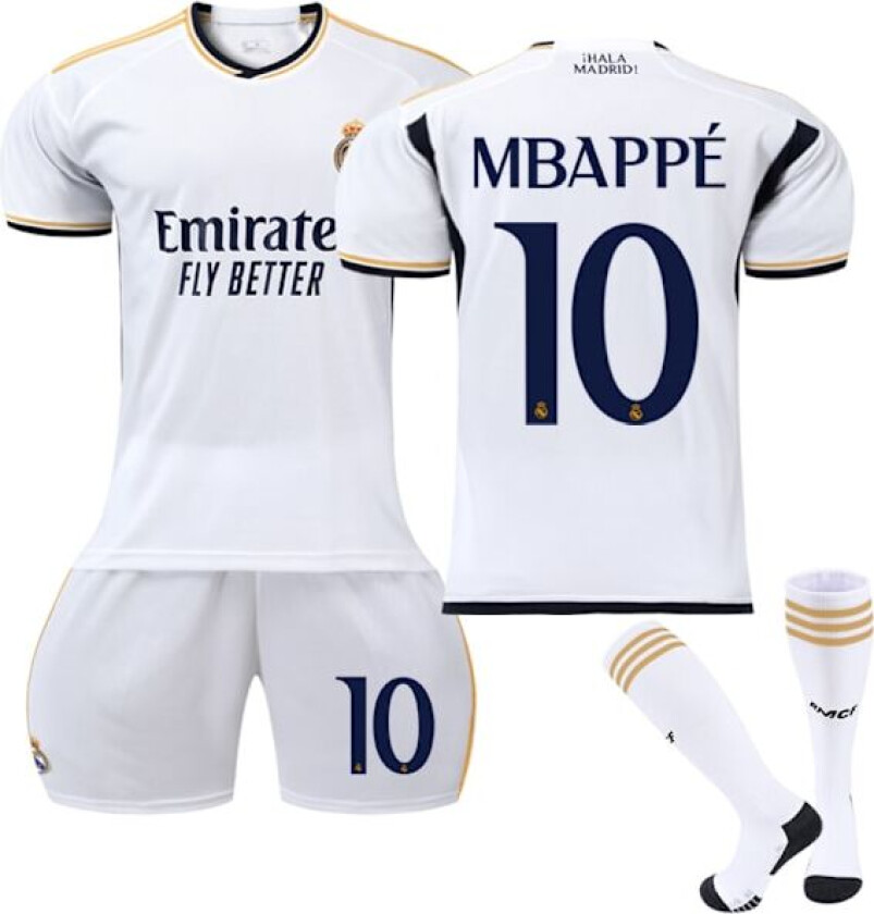 Real Madrid Hjemmedrakt 23-24 nr. 10 Mbappé nr. 10 Mbappé nr. 10 Mbappé nr. 10 Mbappé no. 10 Mbappé Adult S