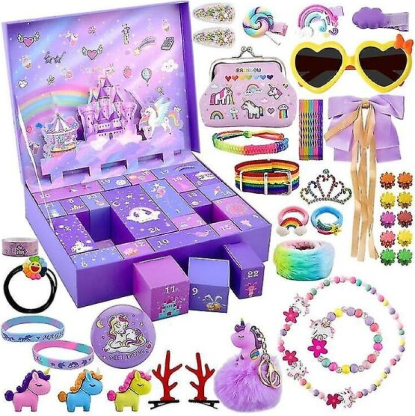 Julekalender Gaveeske 24 stk Princess Smykker Tilbehør Kit Jenter Lekhus Lateleker Jenter Julegaver