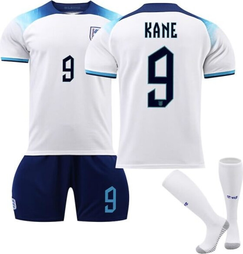 22-23 VM England Hjemme T-skjorte Fotballdrakt for Voksne Barn No.9 HarryKane 28 No.9HarryKane 28