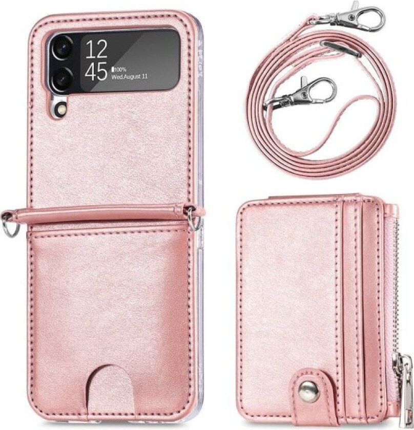Samsung Galaxy Z Flip 3 - Mobildeksel med kortholder Pink gold