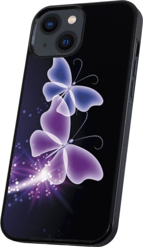 iPhone 13 - Deksel/Mobildeksel Lilla Sommerfugler Multicolor