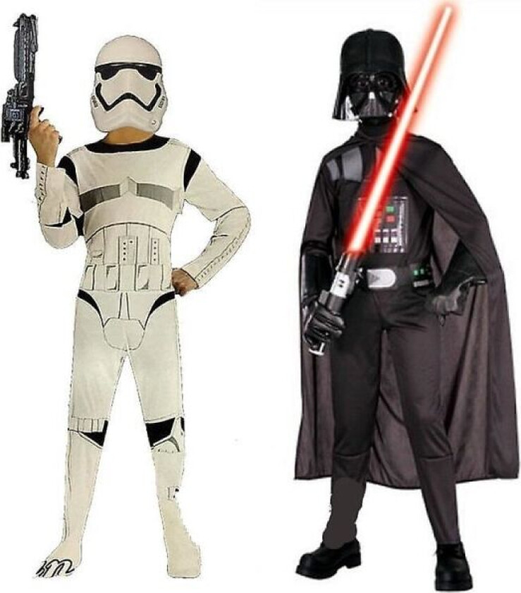 Bilde av Barnekostyme fra karneval - Star Wars Storm Trooper Darth Vader Anakin Skywalker - Barn Cosplay-festdrakt - Kappe og maske (FMY) Black L*Star Wars