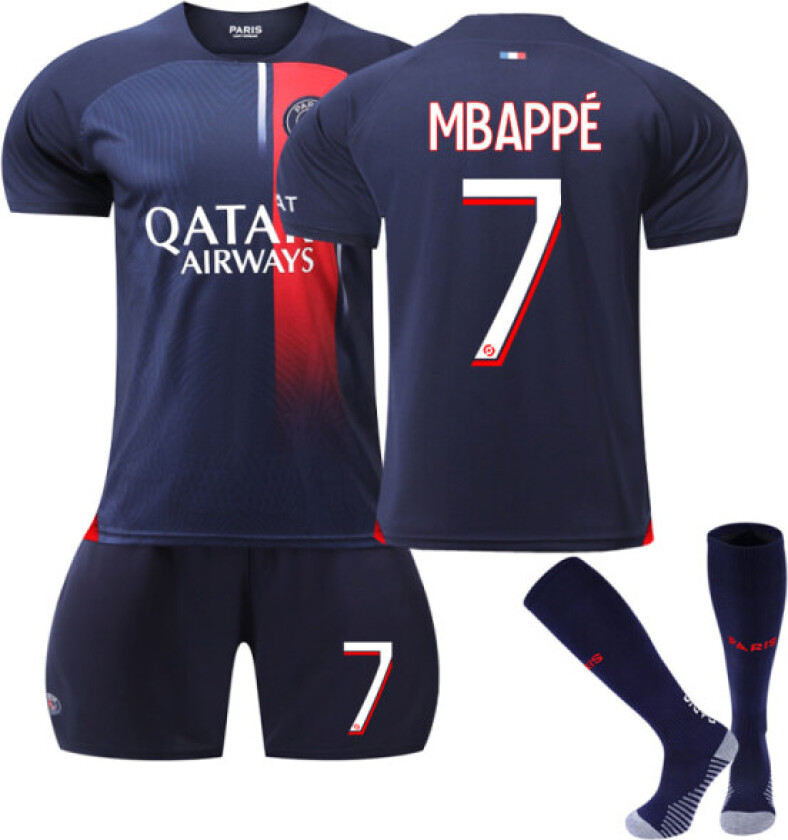23-24 Nytt Paris Home Kids Fotballdrakt 7 Mbappe Z Adults XS(160-165)