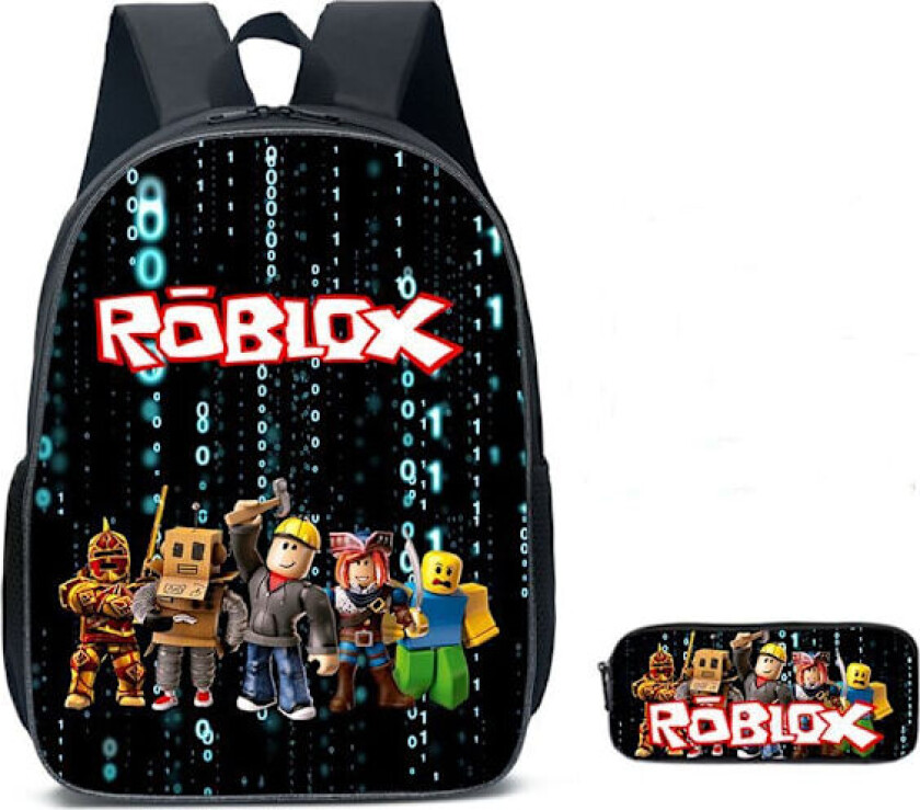 Roblox Ryggsekk Skolevesker Reisevesker 2 sett - Julegave Barn - Gave - Svart-A transparent