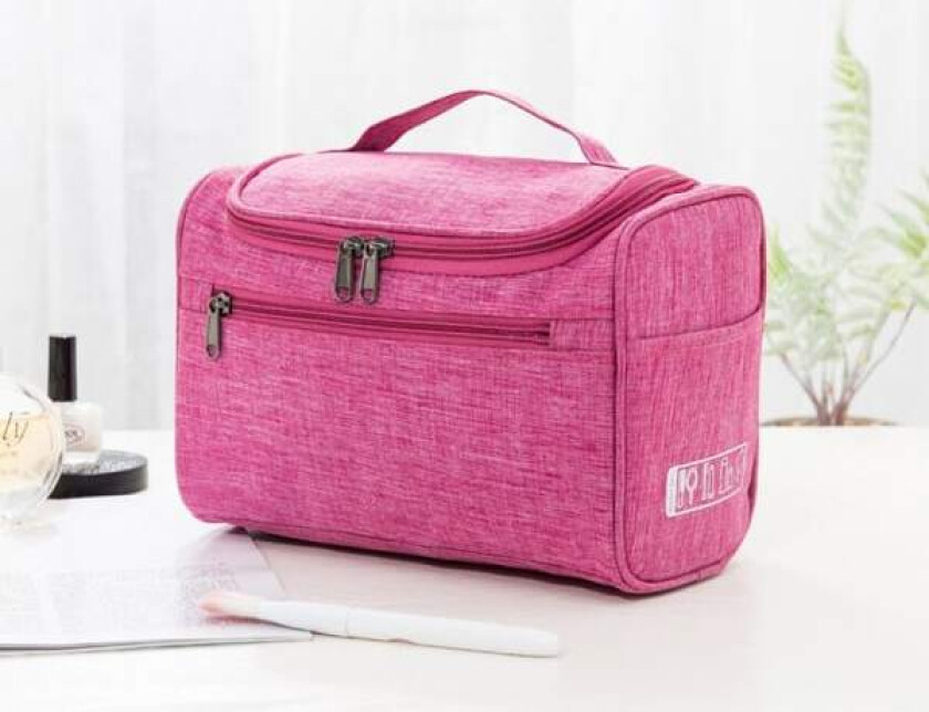 Toalettveske for kvinner, hengende koffert, ROSE RED rose red rose red