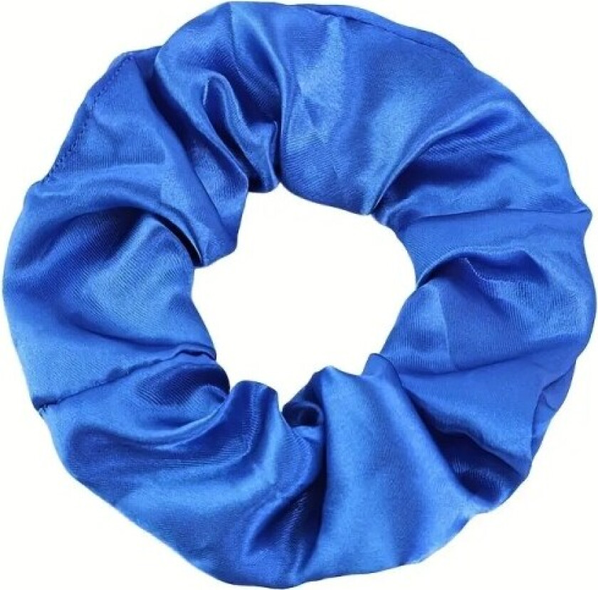 Hårstrikk - Scrunchie - Sateng - 9cm - Sjøblå Blue
