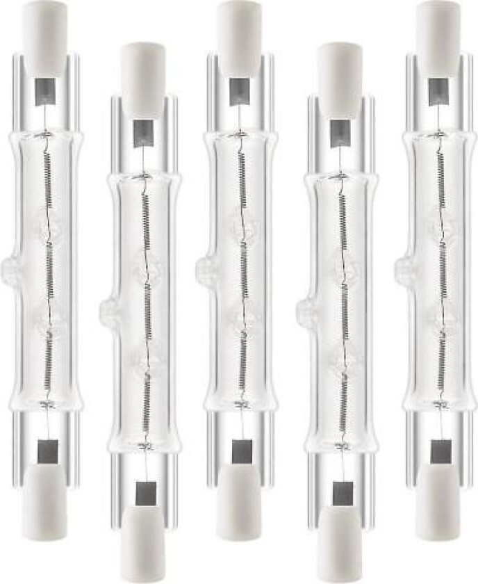 5-pak R7s 118mm 300w 230v, r7s halogen lineær pære, dimbar halogenpære kompatibel med konstruksjon Wo KL