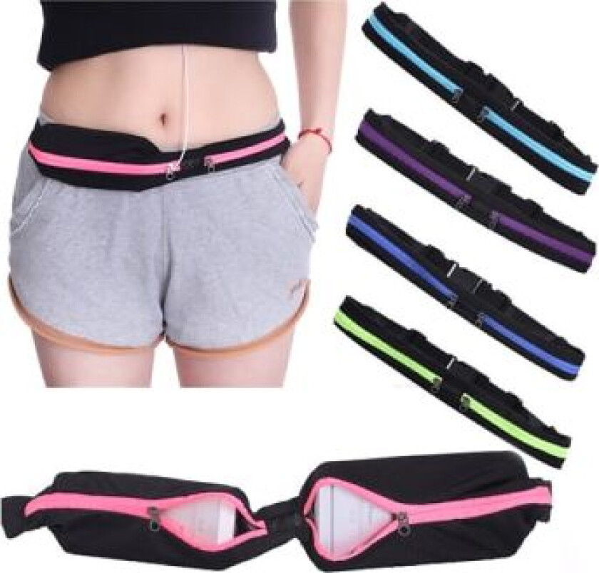 LEMAN Løpeveske/Løpebelte (Vanntett) -Størrelse S/M/L Rosa