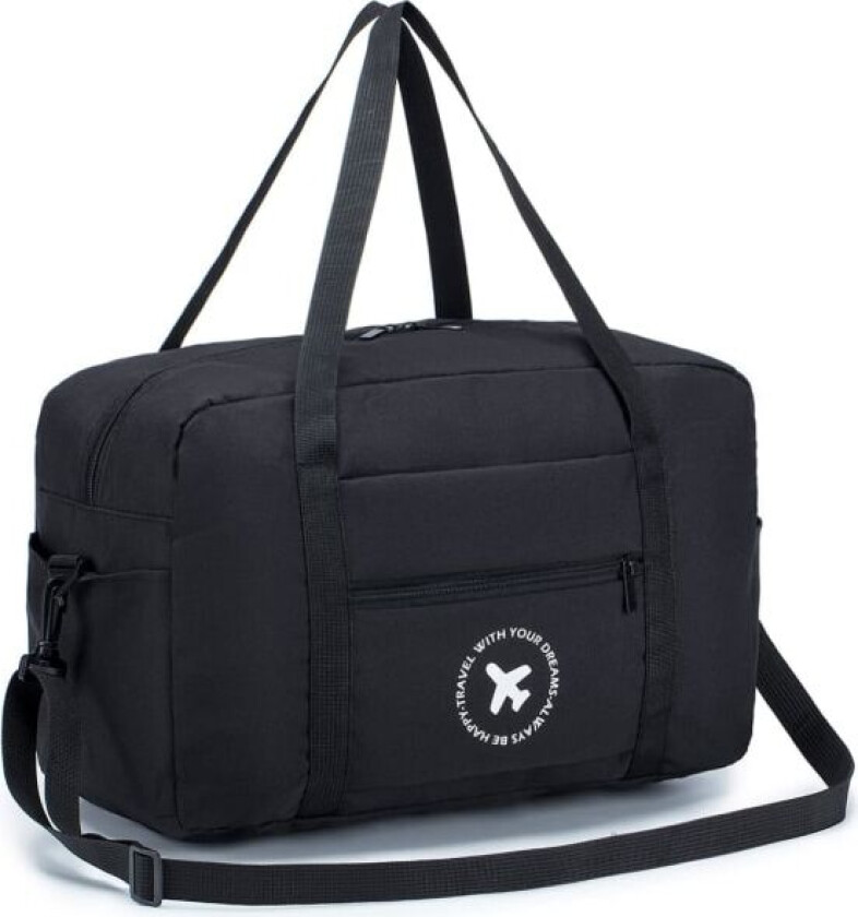 Ryanair Kabinbag 40x20x25 Reise Duffel Bag Foldbar Undersete Kabinbag Vanntett Weekendbag Lett Håndbagasje Bag black