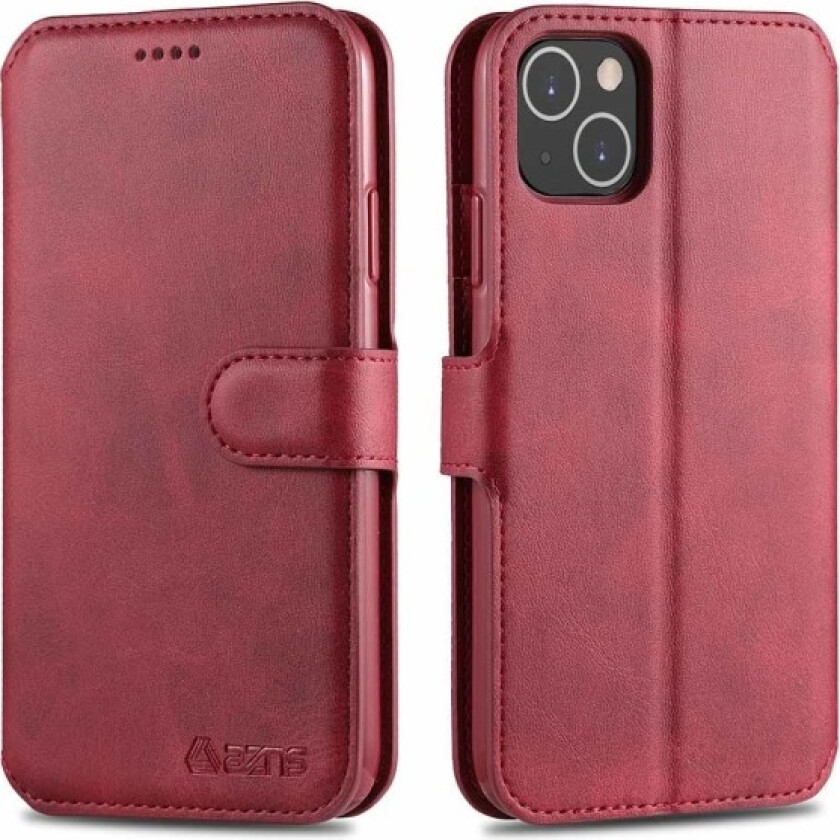iPhone 13 - Stilsikkert praktisk lommebokdeksel Röd