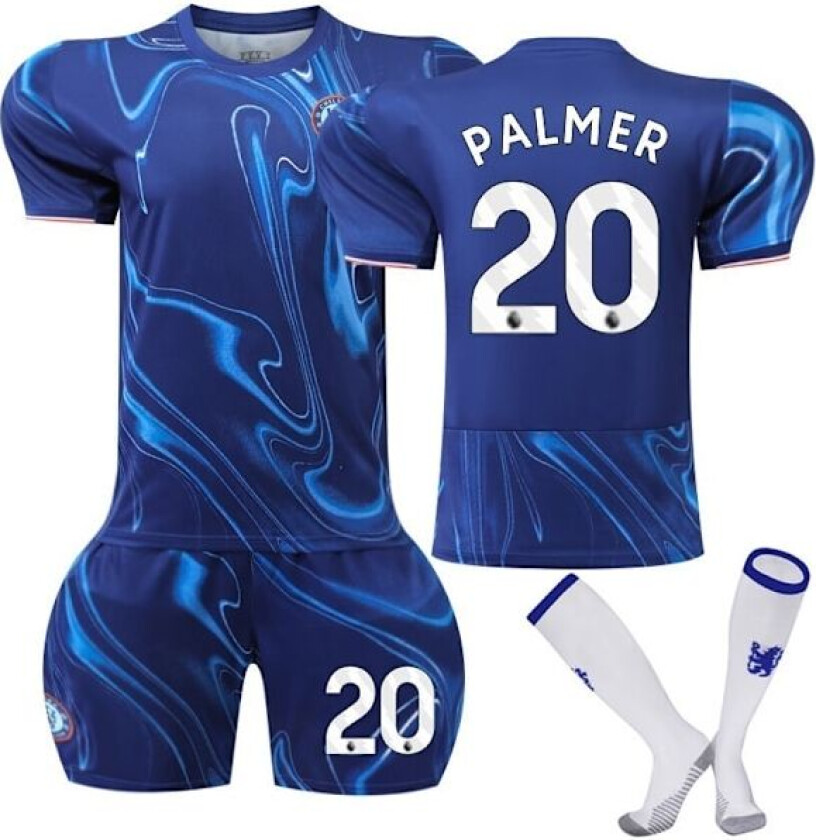 Chelsea Hjemme Fotballdrakt for Barn med Sokker NO.20 Palmer 2024-2025 Adult XS