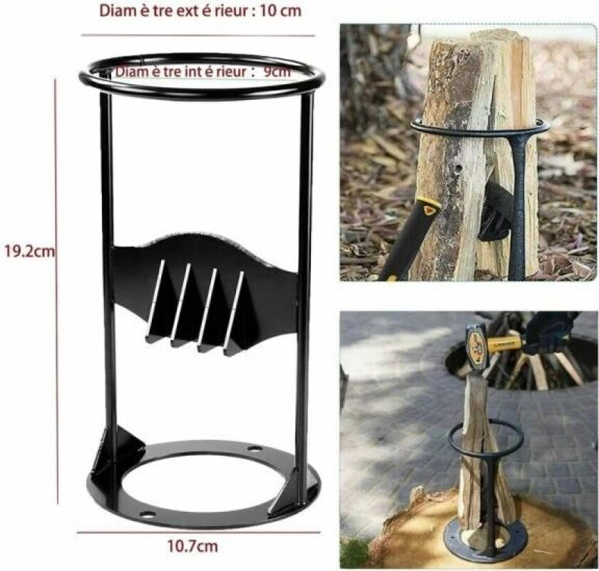 Vedkløyver Kraftig vedkløyver Støpejern Manuell protokoll Klyvved 19,2 cm