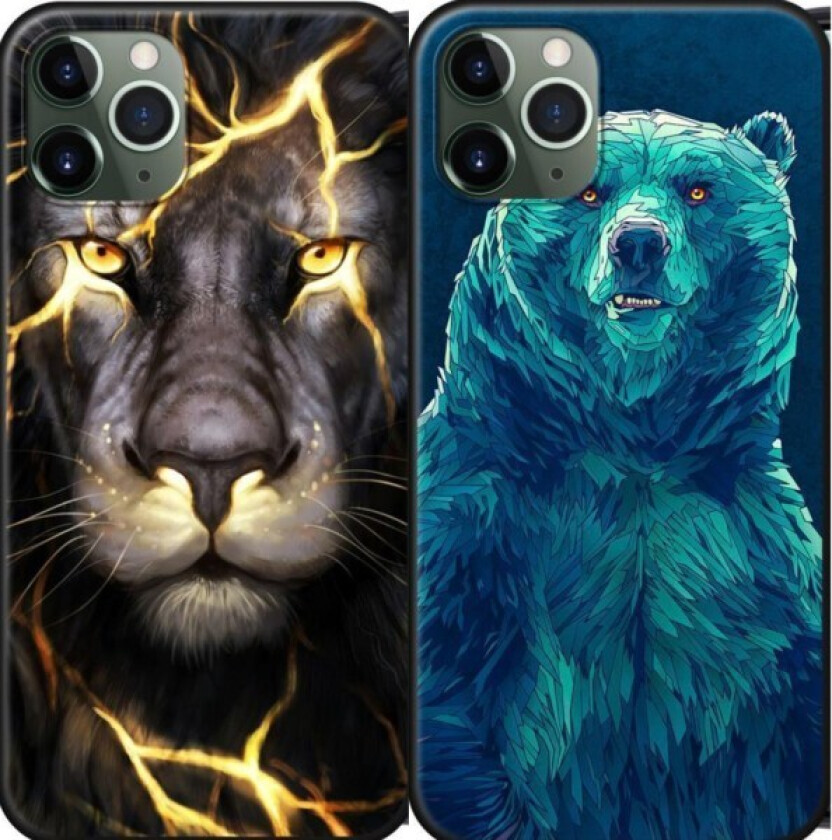 DEAL 2 for 1 cool case bear lion with flashes iphone Blue 12