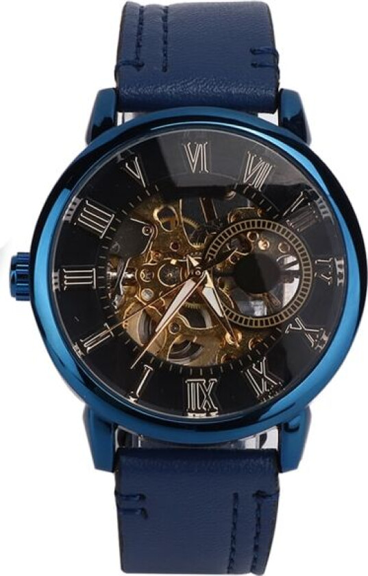 FORSINING Automatisk Mekanisk Ur Vanntett PU Lærrem Menns Armbåndsur