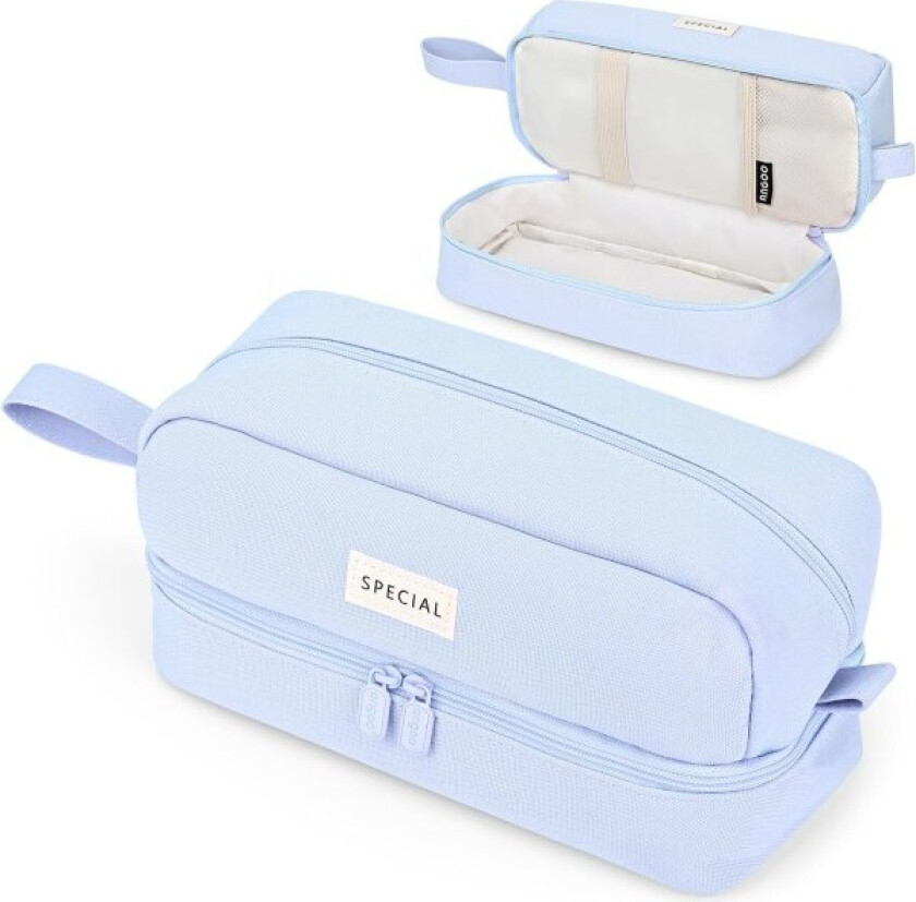 Penalhus, stort penalhus, penalhus for kvinner estetisk penalhus, skolemateriell kontorlagring sminkepung, blå Lake Blue