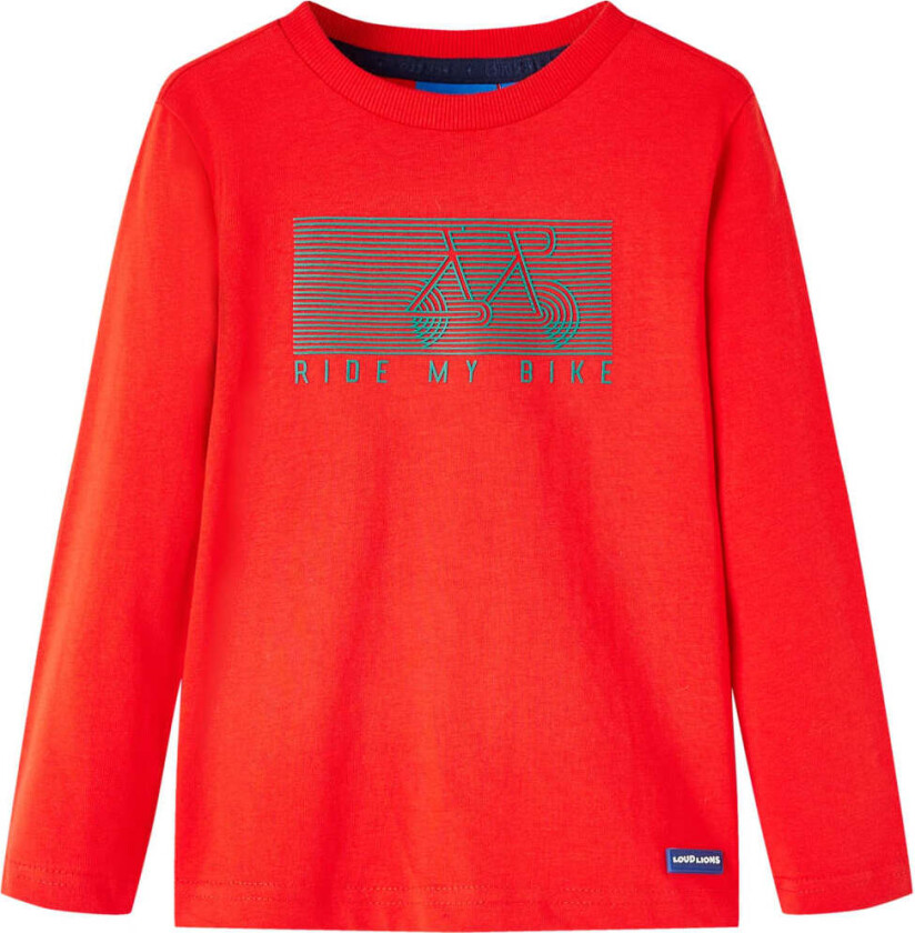T-skjorte for barn med lange ermer rød 116