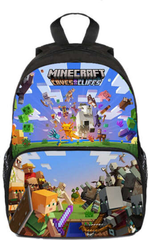Minecraft Ryggsekk for barn Skoleveske Ryggsekk Figurer Veske E E