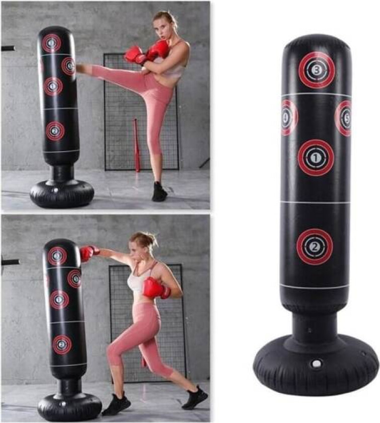 Boksesekk for voksne 160 cm, stående boksesekk, stående oppblåsbare boksesekker