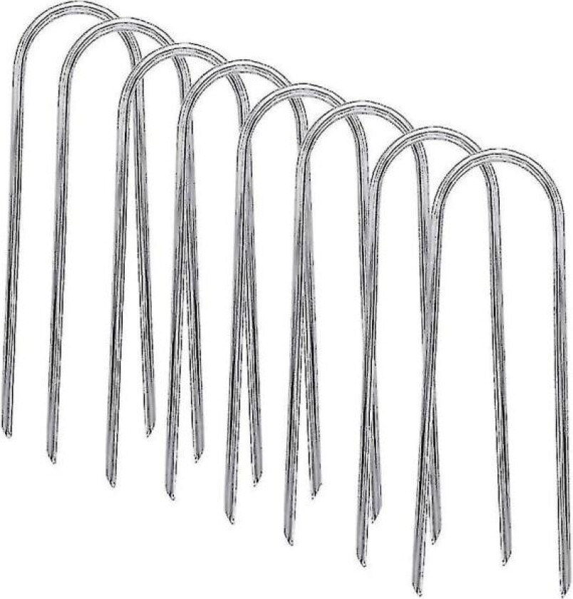 Trampoline Stakes Heavy Duty teltplugger, galvaniserte U-ankre, 8 stk