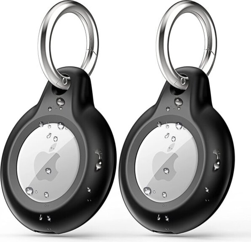 2 stk AirTag nøkkelring kompatibel med Apple AirTag holder, vanntett støtsikker Airtags etui 2 stk