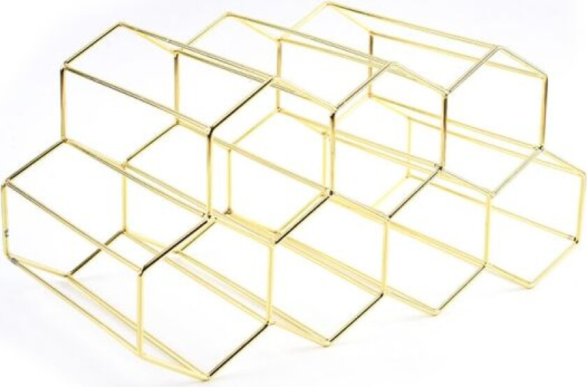 Gullmetall Vinstativ, Benkeplate Vinstativ, 9 Flasker Bordplate Vinstativ for Oppbevaring