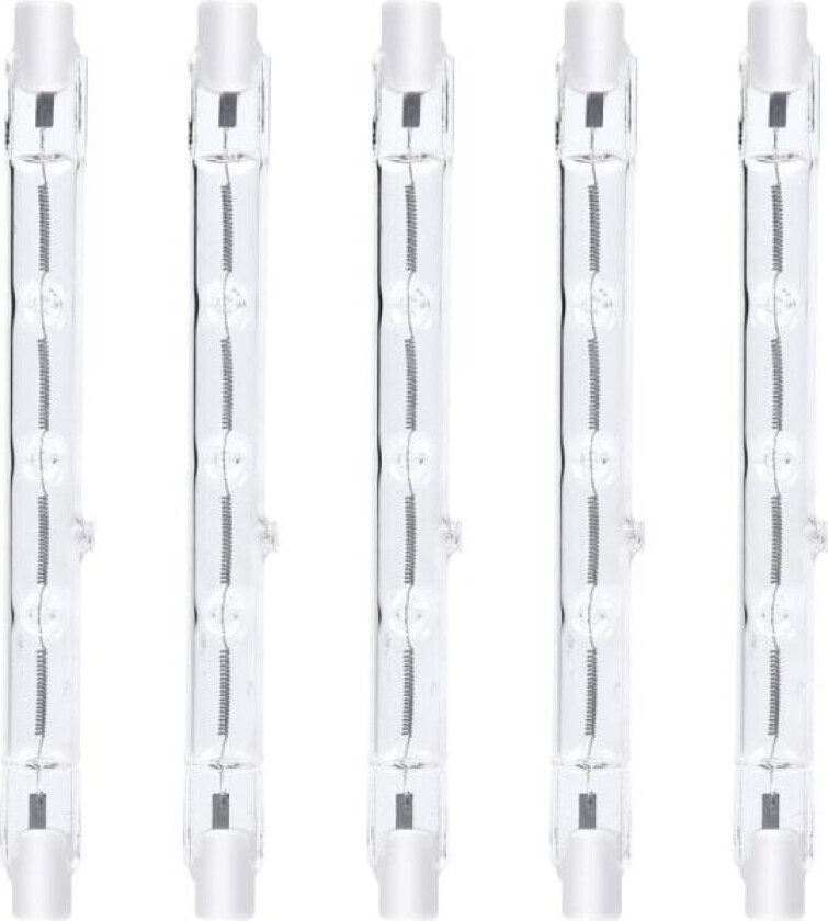 300W dimbar halogenpære, varmt hvitt AC220-240V J118 lineær (5 stk.)