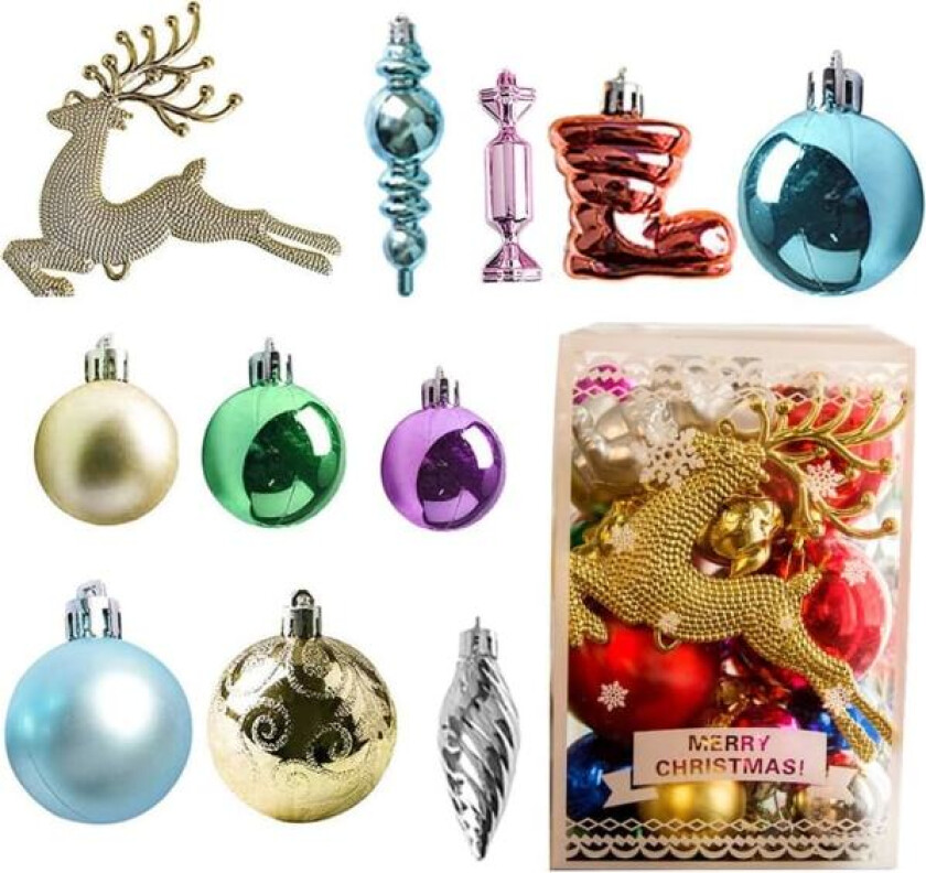 30 Plastjulekuler, Julekuler, Juletre