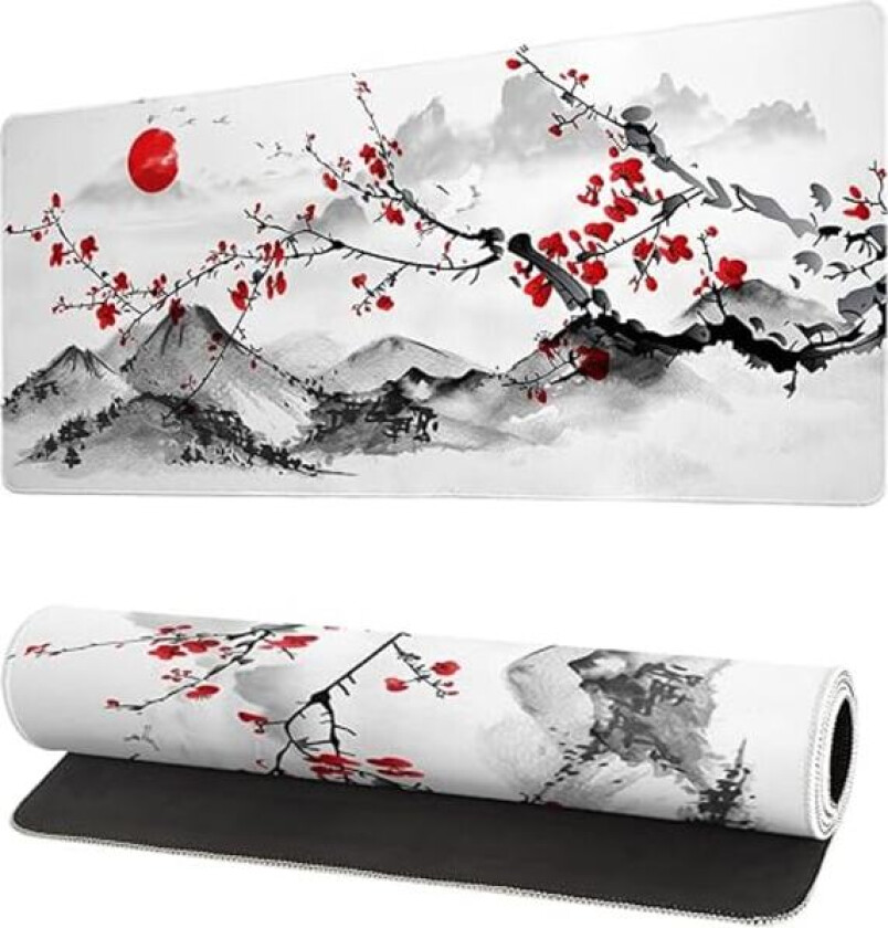 Japansk Cherry Blossom Gaming Musematte 70x30cm Rosa Full Desk Japane