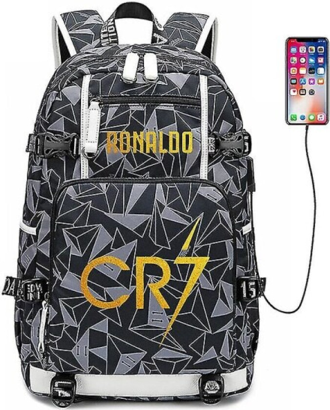 Cristiano Ronaldo Ryggsekk Cr7 Fotball Ryggsekk . Grey