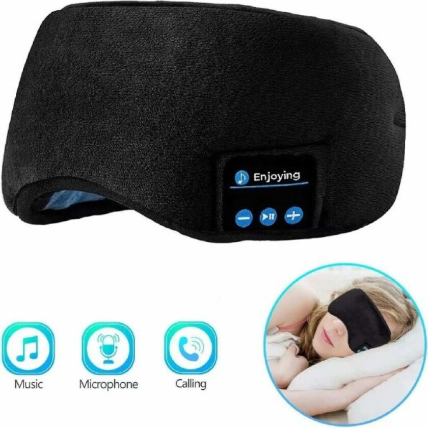 Bluetooth-øyemaske med hodetelefoner, sovemaske sovehodetelefoner T